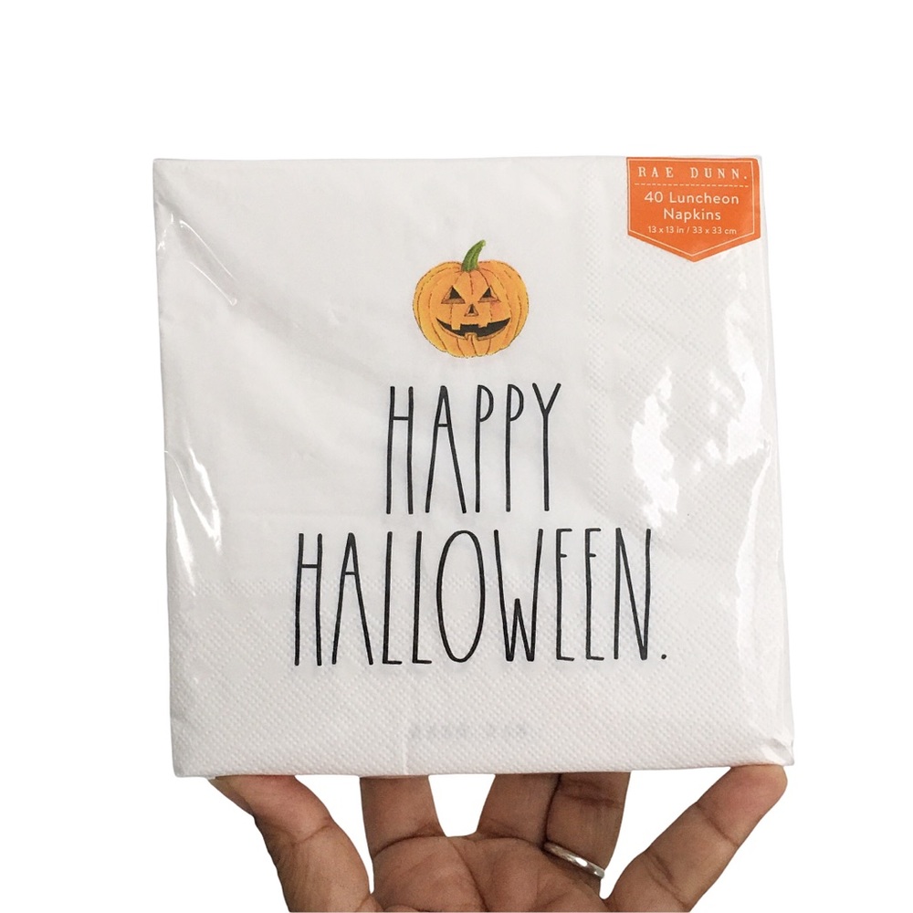 Rae Dunn HAPPY HALLOWEEN Pumpkin Luncheon Napkins